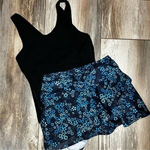 All in Motion Black and Blue Floral Matching Set